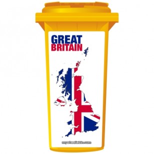 Map Of Great Britain Wheelie Bin Sticker Panel